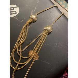 gold-tone multi-strand liquid chain necklace